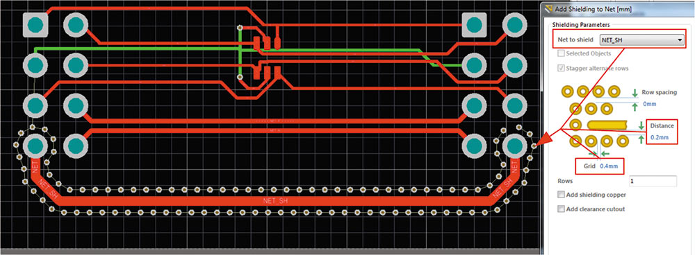 Применение инструментов Via Stitching и Via Shielding в среде Altium Designer