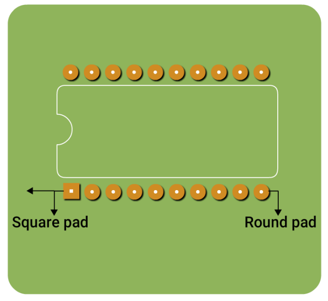 A diagram of a square pad Description automatically generated