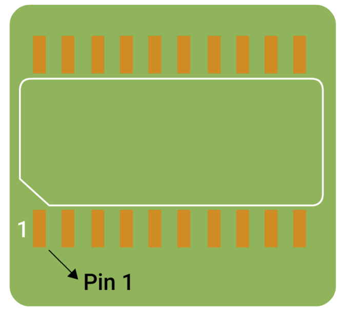 A green rectangular object with yellow lines Description automatically generated